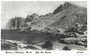 Postales: MALLORCA (POLLENSA) - CALA SAN VICENTE - ROTGER - CIRCULADA 1952